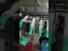 15 Mil Grüner Nitrilhandschuh Chemikalienbeständiges Flockwollwerk