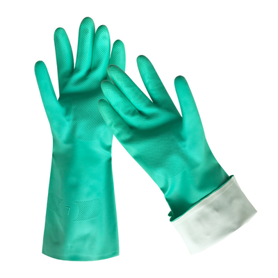 13 Zoll Handschuh-grüne Nitril-für die chemische Behandlungsmenge, die 33cm zeichnet
