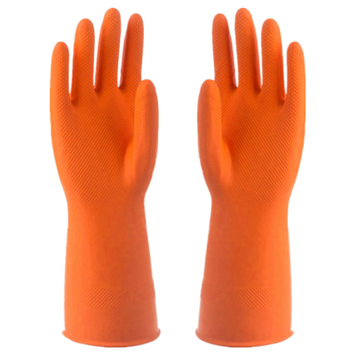 Wasserdichter Reinigungslatex-Haushalts-Handschuh scharen sich, chemische beständige Latex-Handschuhe zeichnend