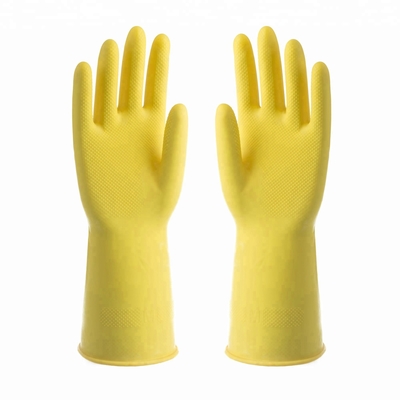 Wasserdichter Reinigungslatex-Haushalts-Handschuh scharen sich, chemische beständige Latex-Handschuhe zeichnend