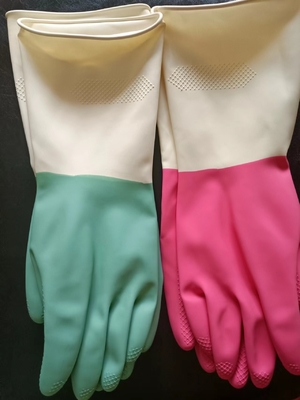 Verdickungsmenge des latex-industrielle zweifarbige Handschuh-320mm, die Chemikalienbeständigkeit zeichnet
