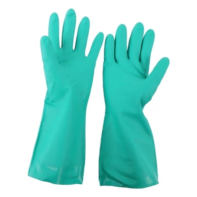 13 Zoll Handschuh-grüne Nitril-für die chemische Behandlungsmenge, die 33cm zeichnet