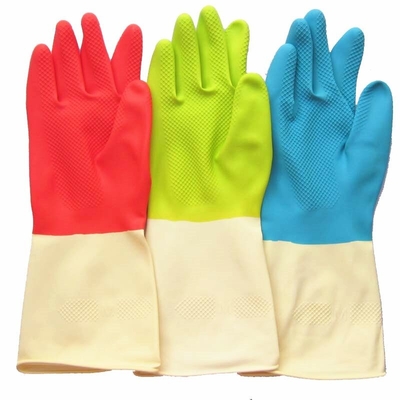 Verdickungsmenge des latex-industrielle zweifarbige Handschuh-320mm, die Chemikalienbeständigkeit zeichnet