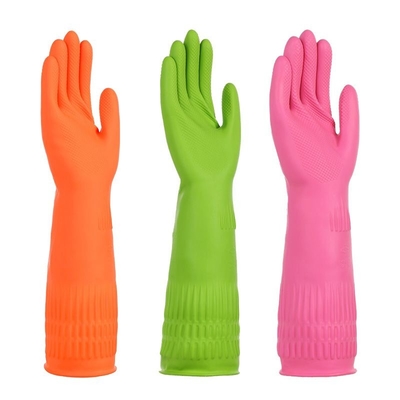 Wasserdichte gezeichnete Haushalts-Handschuhe der Latex-freie Abwasch-Handschuh-38CM Menge