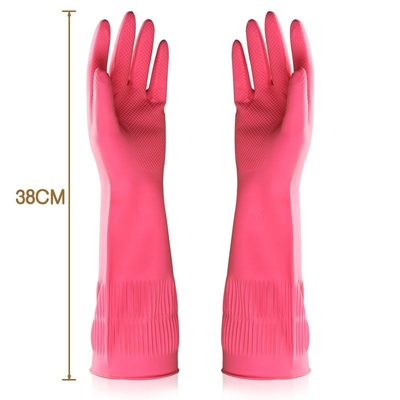 Wasserdichte gezeichnete Haushalts-Handschuhe der Latex-freie Abwasch-Handschuh-38CM Menge