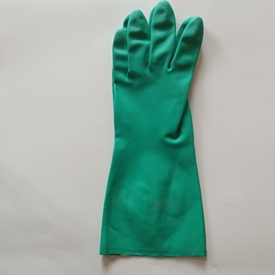 18 Mil Chemical Gloves Nitrile Industrial die Arbeits-Gebrauch scharte sich, Nitril-Handschuh zeichnend