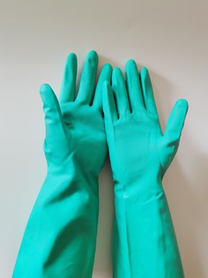 Industrial Works Green Nitrile Glove Textured Surface Gloves for Enhanced Grip in Industrial and Laboratory Environments