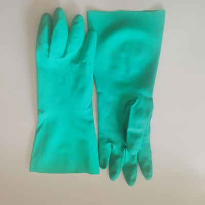 33Cm grüner Nitril-Handschuh Houshold 15 Mil Chemical Resistace Kitchen Use
