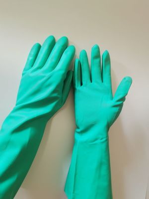 Öl-Widerstand-Nitril-Handschuh-Schädlingsbekämpfungsmittel-Chemikalie scharte sich, Gummihandschuhe für Säure zeichnend