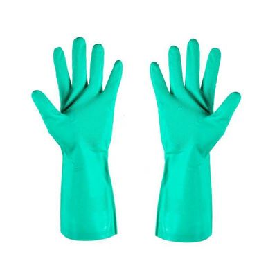 CE Certified Nitrile Glove of Green Ambidextrous Durable  Gloves Suitable  Industrial
