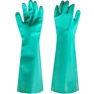 45Cm 22 löslicher Widerstand-grünes Handschuh-Nitril Mil Nitrile Gloves Acid Resistances