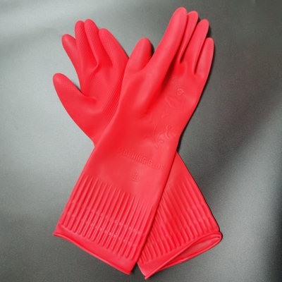 Unflocked, das Reinigungsnaturlatex-besonders lange Stulpen-Handschuhe der latex-Handschuh-38CM zeichnet