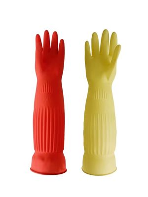 Latex extra lange Reinigungshandschuhe chemikalienbeständige flexible wiederverwendbare Handschuhe geeignet für mehrfache Reinigungsanwendungen