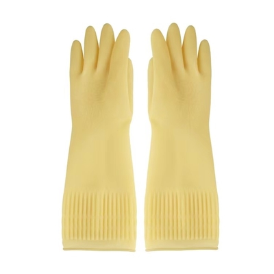 Antidurchsickern-Menge zeichnete besonders lange Teller-Handschuhe des Handschuh-Naturlatex-380mm