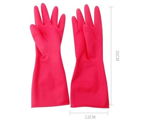 Roter 30cm Latex-Haushalts-Handschuh-verschlossene zeichnende Latex-chemische Innenhandschuhe
