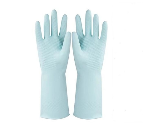 Geschart, blauen Latex-Handschuh Morandi-Haushalts-Naturlatex-Handschuh zeichnend