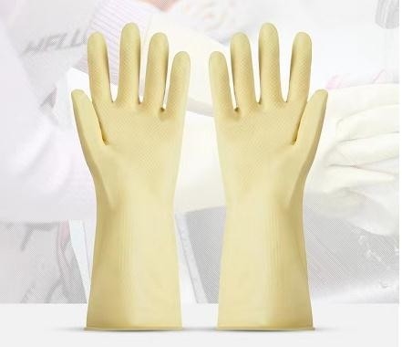 Verdickungs-bohren gelbe Haushalts-Latex-Handschuhe gelben Latex-Handschuh der Verhinderungs-32cm durch