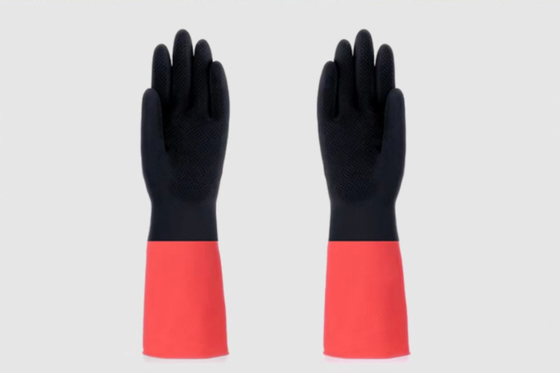 Abwasch-Latex-Haushalts-Handschuh-löslicher Widerstand scharte sich, Naturlatex-Handschuh zeichnend