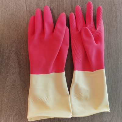 Durchbohren-Verhinderungs-Latex-Haushalts-Handschuh, der chemische beständige Latex-Handschuhe verdickt