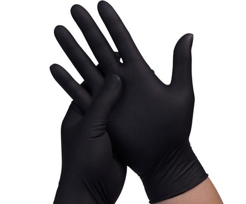 Schwarze Nitril-Nahrungsmittelservice-Wegwerfhandschuh-industrieller Gebrauch 9 Zoll