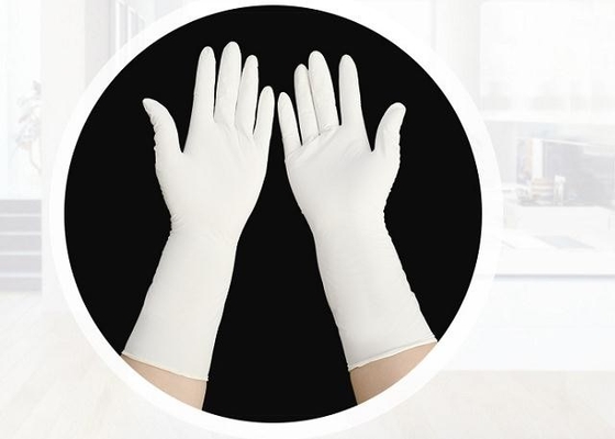 Weißer Nitril-Handschuh der Nahrungsmittelgrad-Wegwerfnitril-Handschuh-medizinischer Prüfungs-300MM