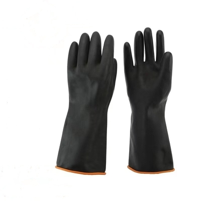Verdickende schwarze industrielle Gummimenge der handschuh-35Cm Unflocked zeichnete Gummihandschuhe