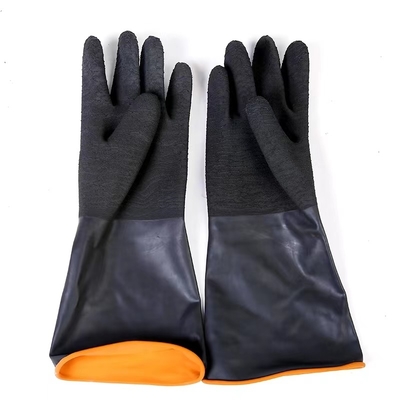 Rutschfeste 45Cm Menge der schwarzen industriellen Gummigleitschutzhandschuh-zeichnete Handschuhe
