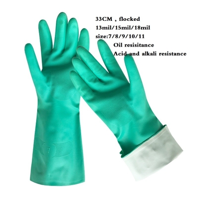 Nitril-Handschuh aus Grün mit flockigem Futter Latexfreie Chemotherapie