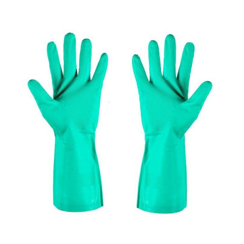 15 Mil Flocked Grün Nitril Handschuh 13 Zoll Lang Latexfrei für den sicheren Umgang