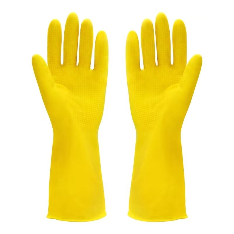 Wasserdichter Latex-Haushaltshandschuh, 30 cm lang, flexibel, strapazierfähig, passend für Haushaltsreinigung und Wartungsarbeiten