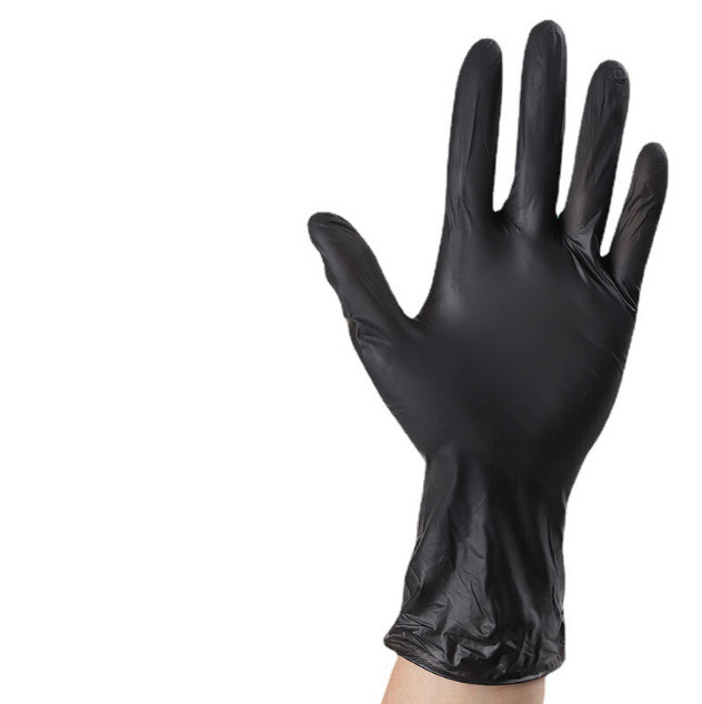 Schwarz Einweg Nitrilhandschuh Pulverfrei nicht steril, ambidextrous, texturierte Oberfläche chemikalienbeständig für medizinische Labor- und Industriezweige
